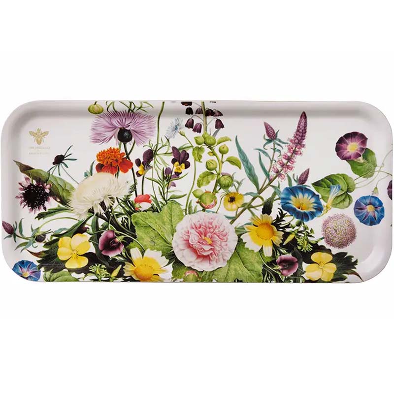 Wrap - Tray Birch Wood Rectangle Botanical Blooms