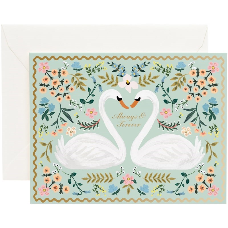 Swan wedding best sale card