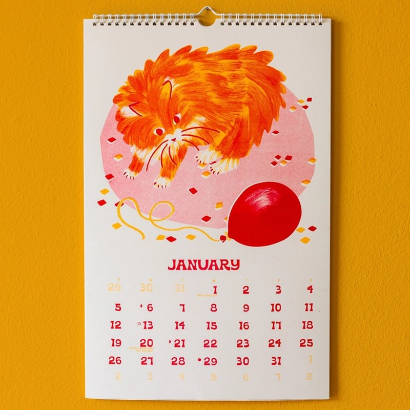 Bromstad Printing Co. 2025 Risograph Wall Calendar - Ain't Life Grand? (January)