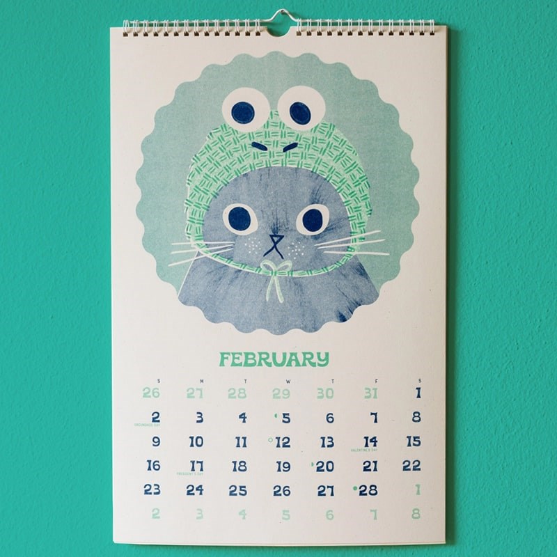 Bromstad Printing Co. 2025 Risograph Wall Calendar - Ain't Life Grand? (February)