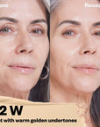 Kosas Cosmetics Revealer Concealer Super Creamy + Brightening (Tone 02 W) before/after on face