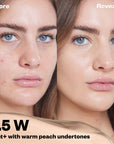 Kosas Cosmetics Revealer Concealer Super Creamy + Brightening (Tone 3.5 W) before/after on face