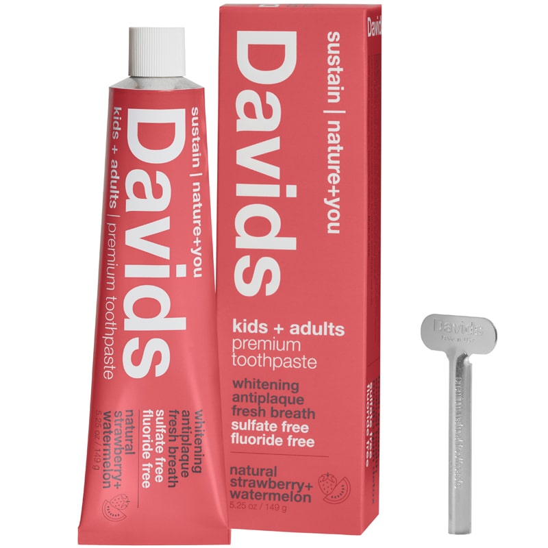 Davids Premium Toothpaste - Kids + Adults Strawberry Watermelon (5.25 oz) with box