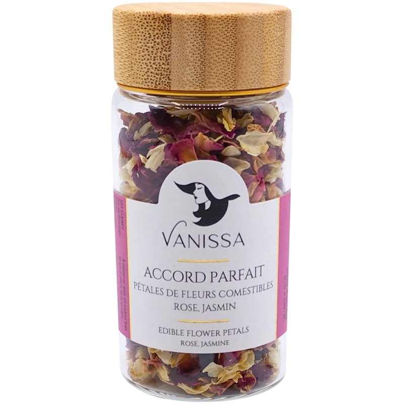 Vanissa “Accord Parfait” Edible Flower Petals: Rose, Jasmine (5 g)