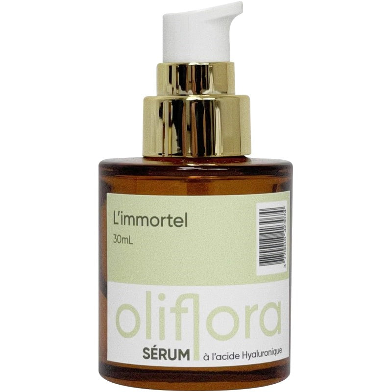 Oliflora L'immortel Hyaluronic Acid Serum - product shown with cap off
