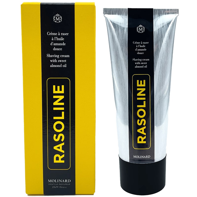 Molinard Rasoline Shaving Cream - product shown next to packaging