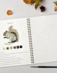 Emily Lex Studio Autumn Watercolor Workbook - open product showing interior illustrations