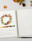 Emily Lex Studio Autumn Watercolor Workbook - open product showing interior illustrations