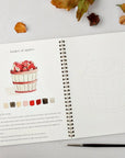 Emily Lex Studio Autumn Watercolor Workbook - opened product showing details and drawings