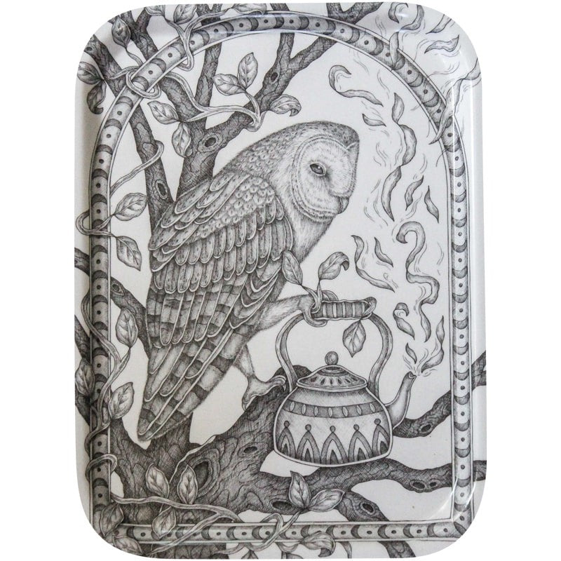 Mackenzie Myrick Studio Twilight Tea Owl Birch Tray (1 pc)