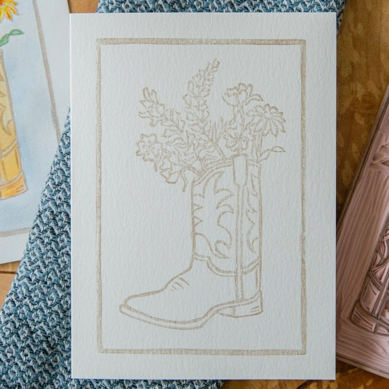 Ashes &amp; Arbor Cowboy Boot Flowers Watercolor Card Art Kit (1 kit)