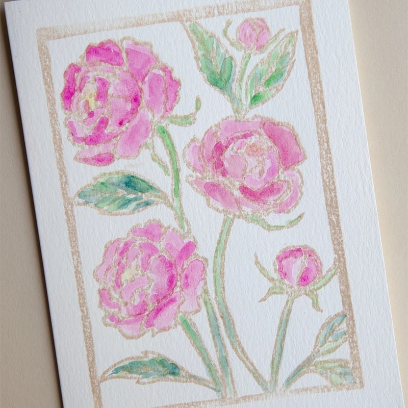Ashes &amp; Arbor Peonies Flowers Watercolor Card Art Kit (1 kit)