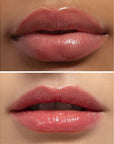 Chantecaille Sunstone Lip Sheer - Enthusiasm - close up of models lips using lip sheer