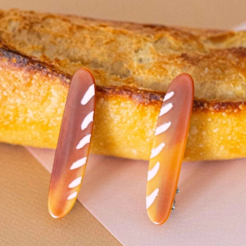 Jenny Lemons Baguette Hair Clip Set - hair clips shown resting on bread