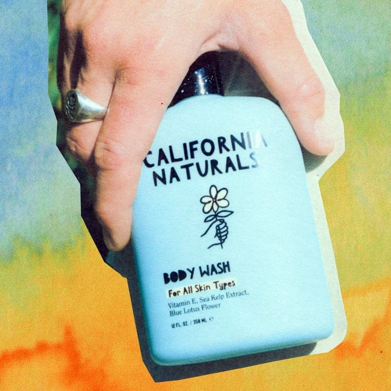California Naturals Body Wash - model holding product