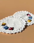 Seak Flower Embroidered Cotton Coasters Set (6 pcs)
