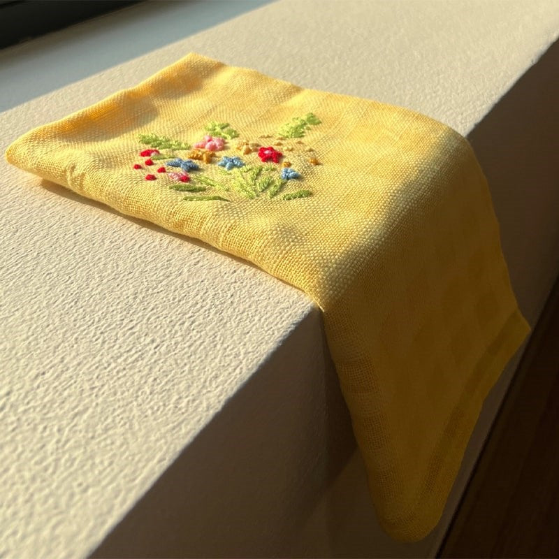 Seak Embroidered Tea Towel - Yellow (1 pc)