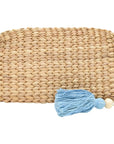 Seak Woven Clutch with Silk Tassel Key Chain - Blue (1 pc)