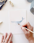 Emily Lex Studio Seaside Paintable Notecards - model shown painting notecard 