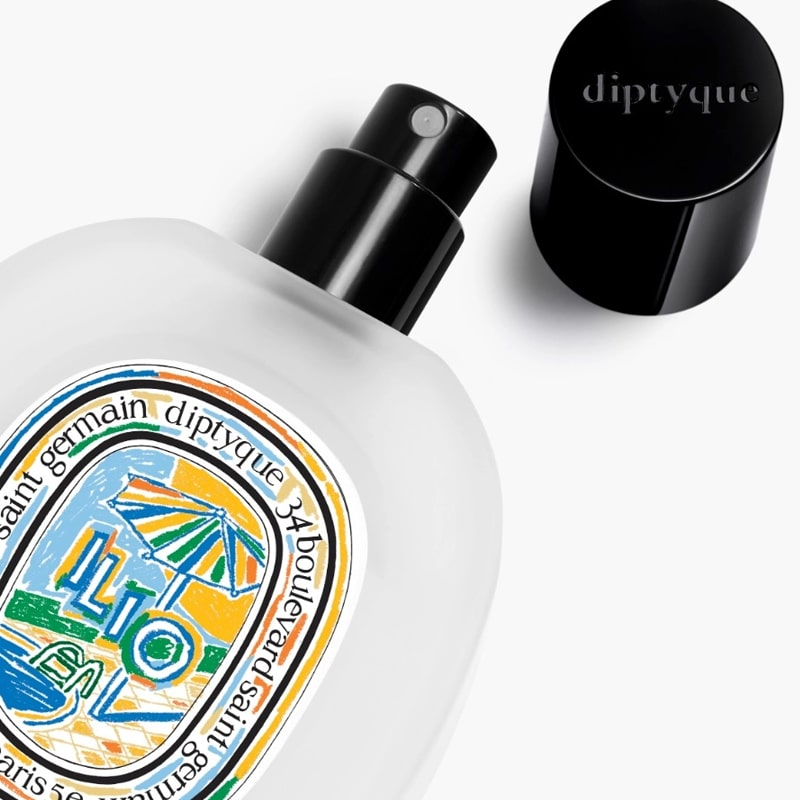 Diptyque Ilio Hair Mist - close up of product and cap