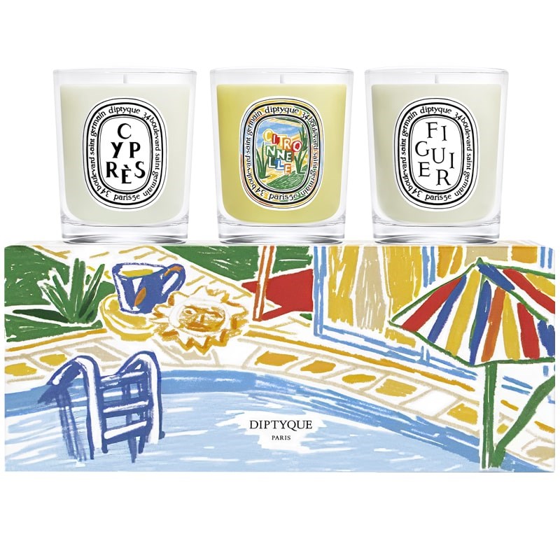 Diptyque Set of Three Summer Scented Candles (3 x 70 g)