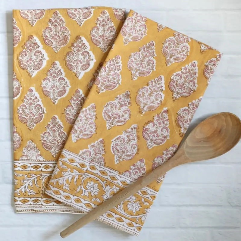 Pacific &amp; Rose Textiles Kitchen Towel - Castile Mustard (2 pc)