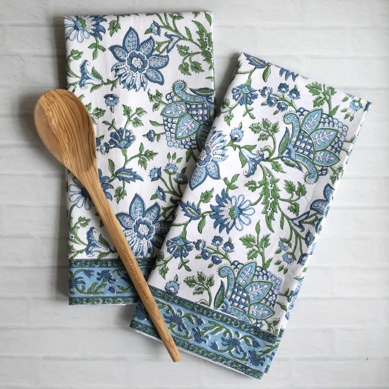 Pacific & Rose Textiles Kitchen Towel - Gayatri Blue/Green (2 pc)