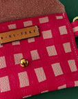 R-KI-TEKT Leather Envelope Clip Wallet - Amora Grid - close up of wallet showing detail