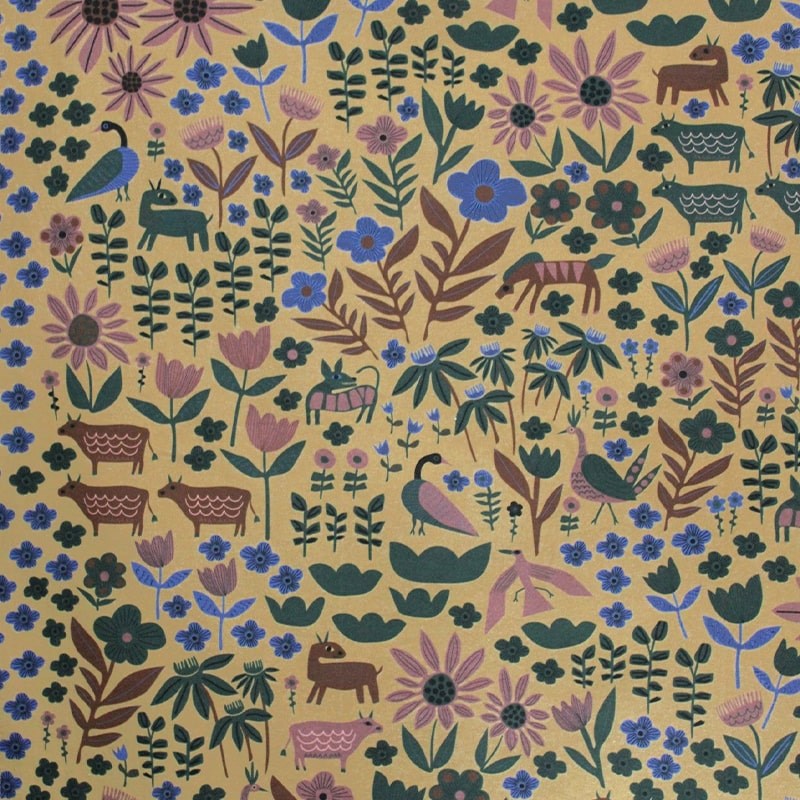 Leah Duncan Folklore Art Tea Towel - close up of product design