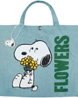 Three Potato Four 3P4 X Peanuts Vintage Market Tote - Snoopy Flower Bouquet (1 pc)