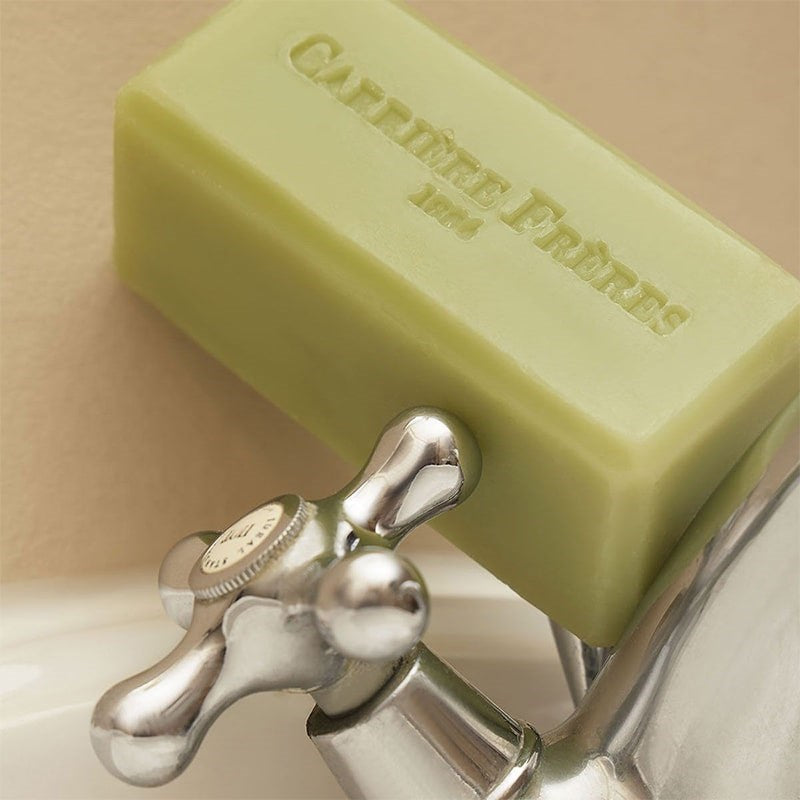 Carriere Freres Solid Body Soap - Bosci - product shown on faucet