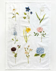 Emily Lex Studio Garden Flowers Tea Towel - product shown fully laid out showing pattern