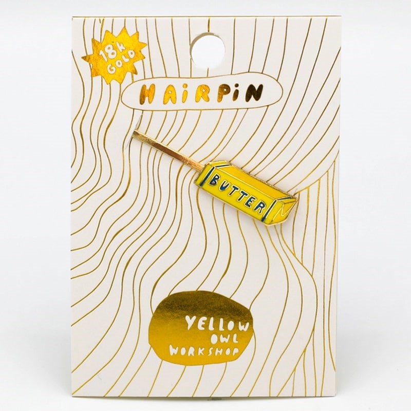 Yellow Owl Workshop Hairpin - Butter - product shown on packaging