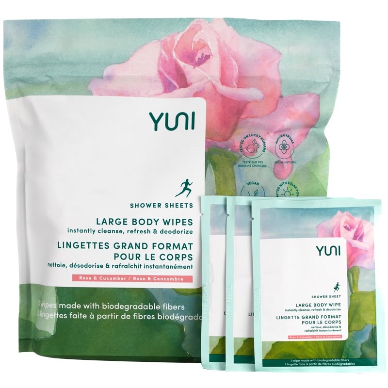 YUNI Beauty Yuni Rose Cucumber Shower Sheets Large Body Wipes (30 pcs)