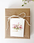 Emily Lex Studio Pink Bouquet Mini Notecard - product shown on top of gift