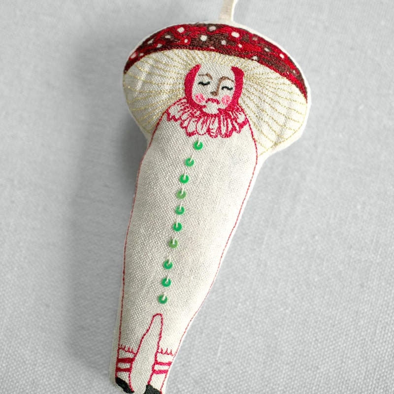 Skippy Cotton Baby Mushroom - Lavender Scented Token - close up of product showing details 