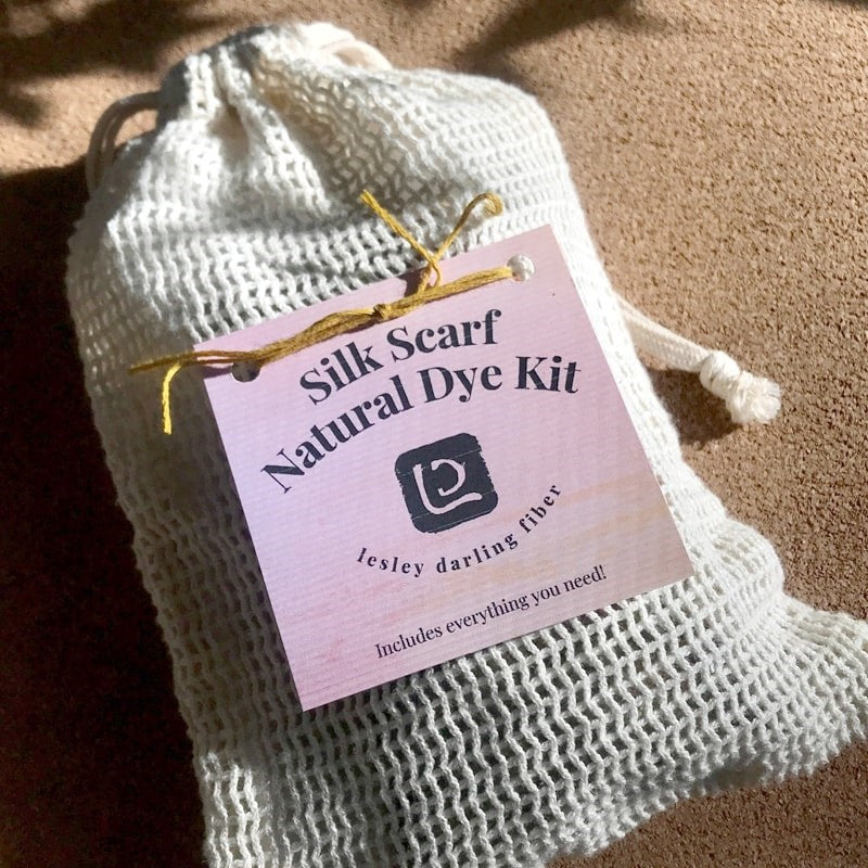 Lesley Darling Fiber Silk Scarf Natural Dye Kit - product shown in bag packaging