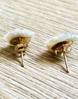 YSIE Peony Mother-Of-Pearl Gold Plated  Earrings - back side of products