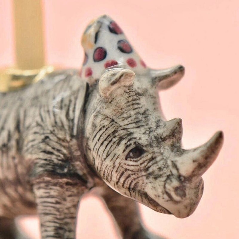 Camp Hollow Rhino Cake Topper - close up of products detail