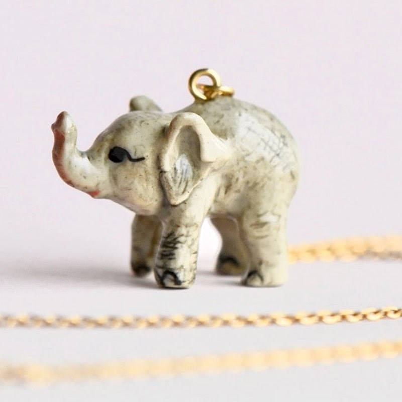 Camp Hollow Baby Elephant Necklace (1 pc)