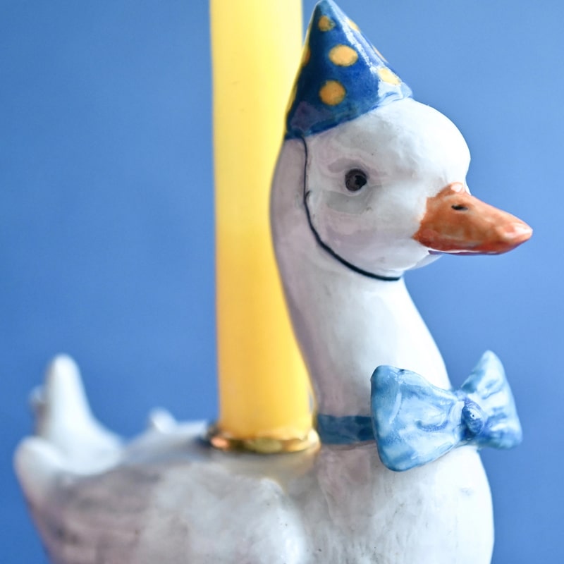 Camp Hollow Blue Goose Cake Topper - close up of product details