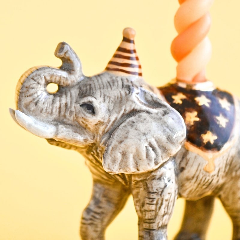 Camp Hollow Elephant Cake Topper - close up of product details