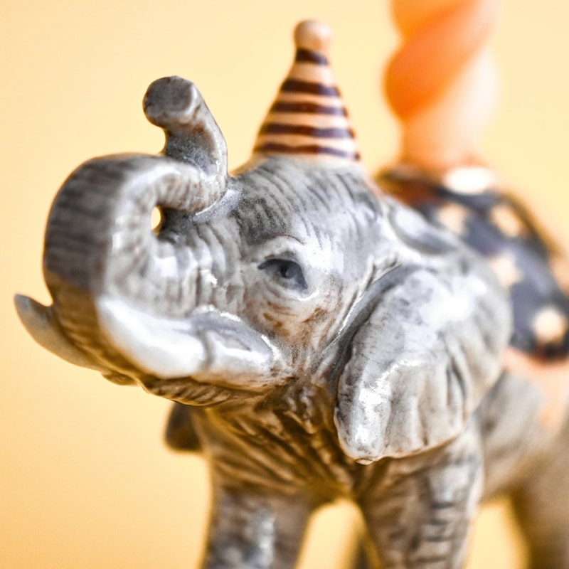 Camp Hollow Elephant Cake Topper - close up of product details