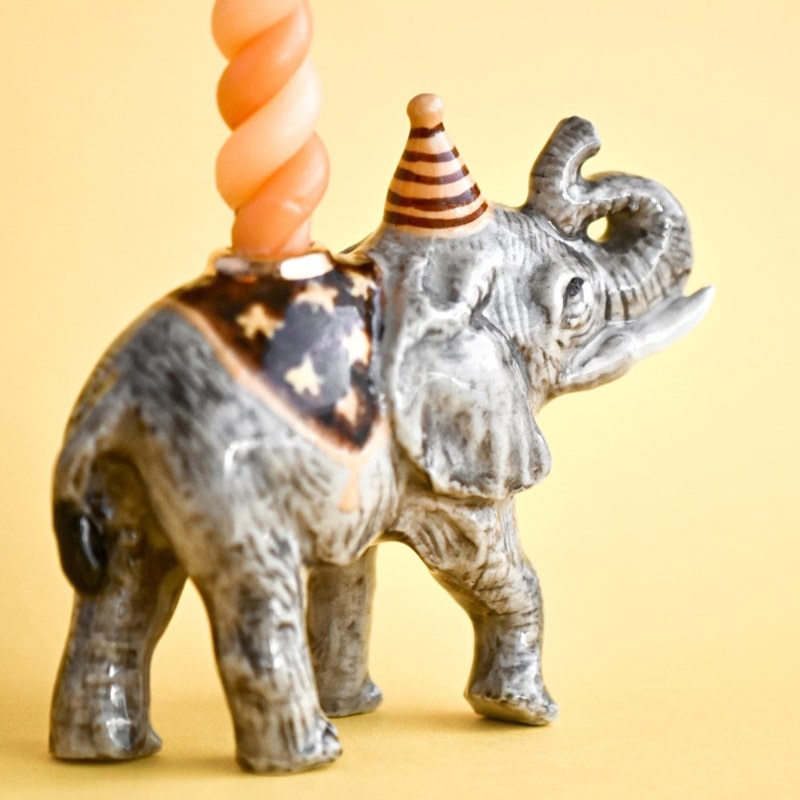 Camp Hollow Elephant Cake Topper - backside of product shown