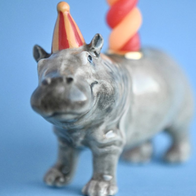 Camp Hollow Hippo Cake Topper - close up of products detail