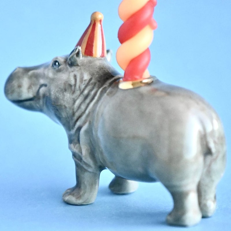 Camp Hollow Hippo Cake Topper - backside of product shown