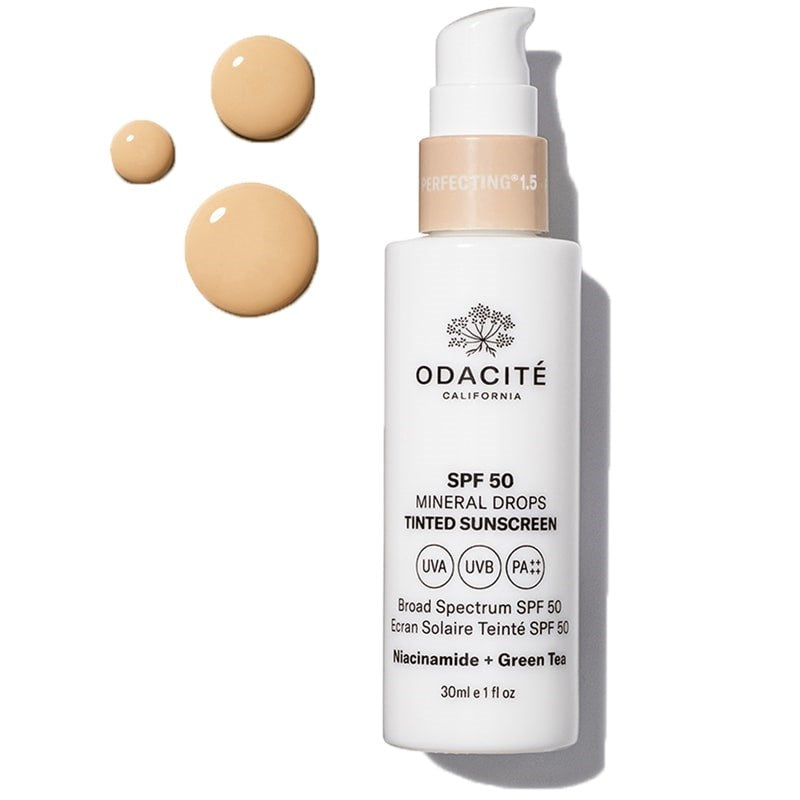 Odacite SPF 50 Flex-Perfecting™ Mineral Drops Tinted Sunscreen - 1.5 - product next to color swatch