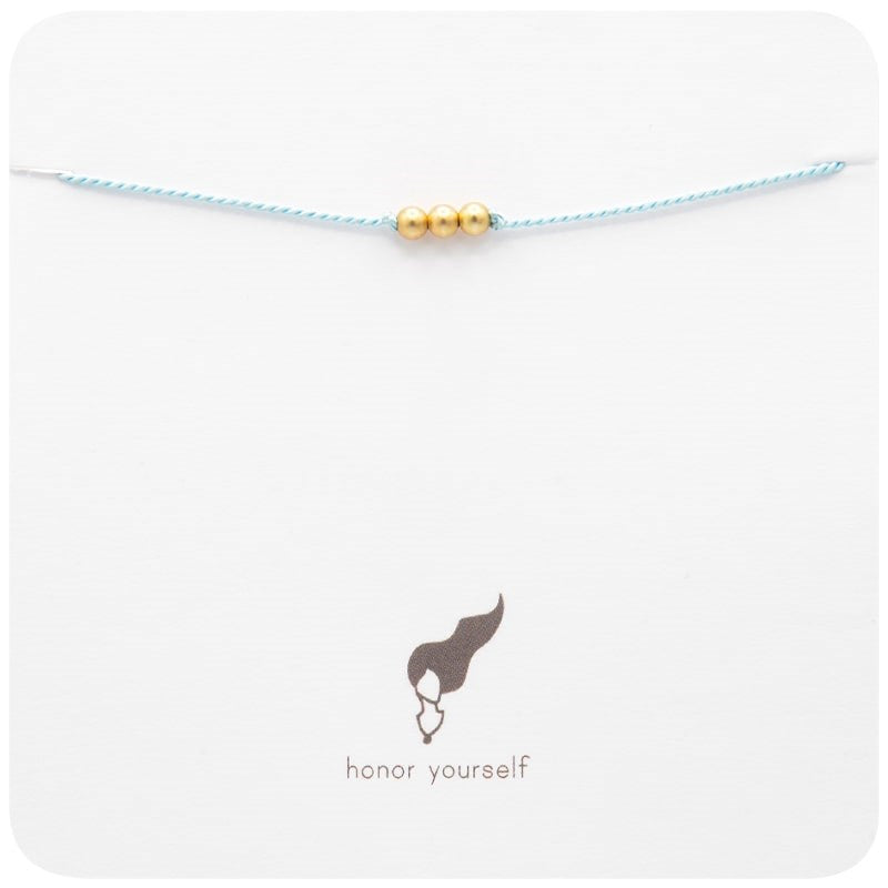 Britta Ambauen Jewelry Honor Yourself Silk Bracelet - Gold Fill &amp; Sky (1 pc)