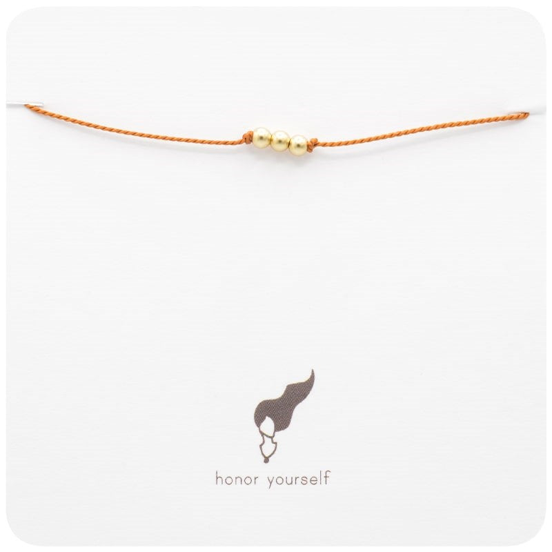 Britta Ambauen Jewelry Honor Yourself Silk Bracelet - Gold Fill &amp; Terracotta (1 pc)