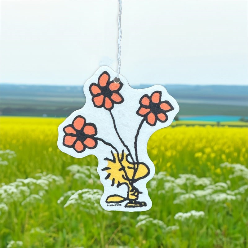 Three Potato Four 3P4 X Peanuts - Woodstock Flower Air Freshener - product shown in front of field